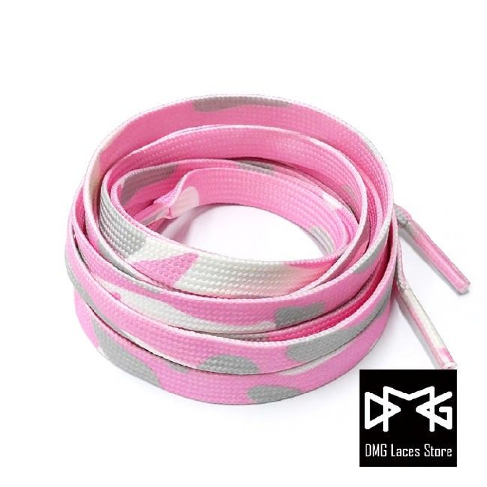Pink Camo Flat Shoelaces